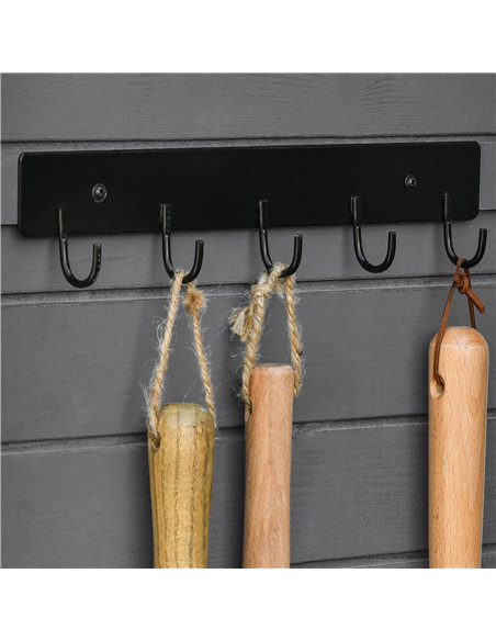 Outsunny Wooden Garden Storage Shed Multifunction Lockable Tool Cabinet Organizer w/ Workstation, 182 x 78 x 52.5 cm, Grey 845-3 - pic 39664 | FastDaddyshop