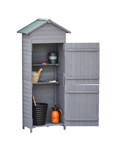 Outsunny Wooden Garden Storage Shed, 189 x 82 x 49 cm, Grey 845-352