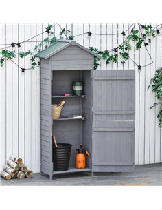 Outsunny Wooden Garden Storage Shed, 189 x 82 x 49 cm, Grey 845-352 2