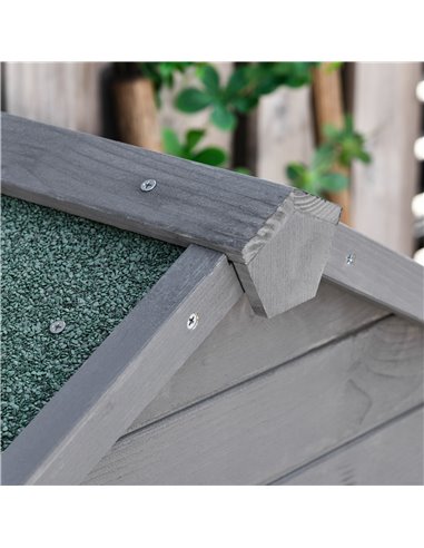 Outsunny Wooden Garden Storage Shed Timber Tool Cabinet Organiser w/ Tilted-felt Roof, Shelves, Lockable Doors, 189 x 82 x 49 cm