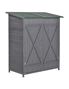 Outsunny Wooden Garden Storage Shed, 139 x 75 x 160 cm, Grey 845-353