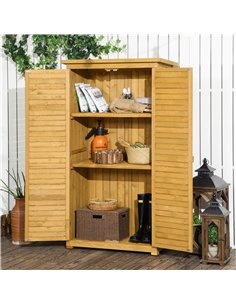 Outsunny Wooden Garden Storage Shed, Natural 845-247 2