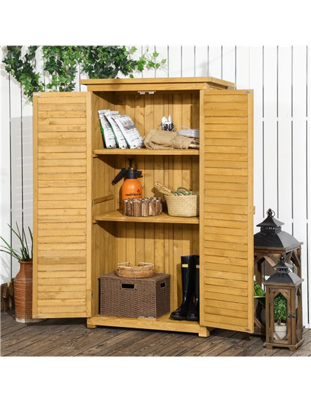Outsunny Wooden Garden Storage Shed, Natural 845-247 - pic 39694 | FastDaddyshop
