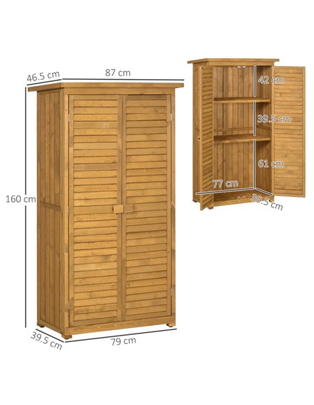Outsunny Wooden Garden Storage Shed, Natural 845-247 - pic 39695 | FastDaddyshop