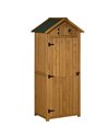 Outsunny Wooden Garden Storage Shed, 77 x 54.2 x 179 cm, Brown 845-209V01BN