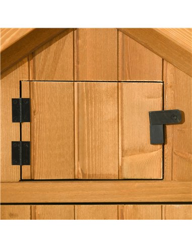 Outsunny Wooden Garden Storage Shed Vertical Tool Cabinet Organiser w/ Shelves, Lockable Door, 77 x 54.2 x 179 cm, Brown 845-209