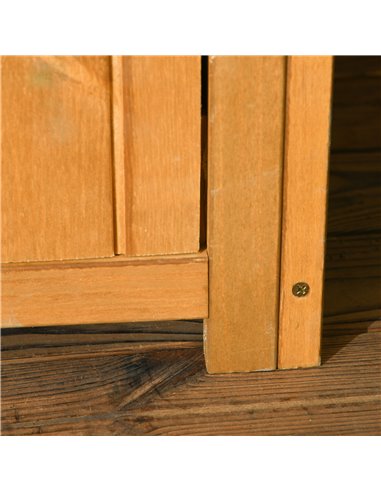 Outsunny Wooden Garden Storage Shed Vertical Tool Cabinet Organiser w/ Shelves, Lockable Door, 77 x 54.2 x 179 cm, Brown 845-209