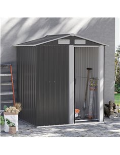 Outsunny 5ft x 4ft Garden Metal Storage Shed, Grey 845-291V01 2