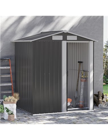 Outsunny 5ft x 4ft Garden Metal Storage Shed, Grey 845-291V01