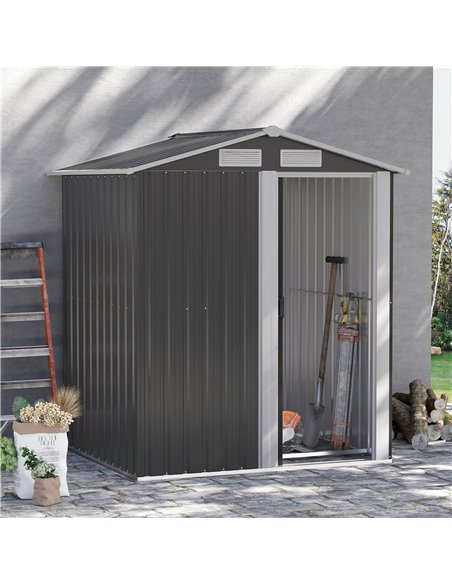 Outsunny 5ft x 4ft Garden Metal Storage Shed, Grey 845-291V01 - pic 39712 | FastDaddyshop