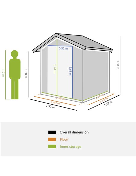 Outsunny 5ft x 4ft Garden Metal Storage Shed, Grey 845-291V01 - pic 39713 | FastDaddyshop