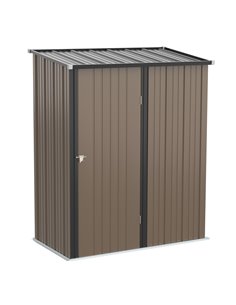 Outsunny 5 x 3 ft Metal Garden Storage Shed, Brown 845-532BN