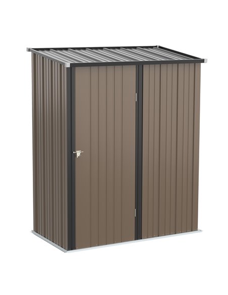 Outsunny 5 x 3 ft Metal Garden Storage Shed, Brown 845-532BN - pic 39729 | FastDaddyshop