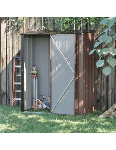 Outsunny 5 x 3 ft Metal Garden Storage Shed, Brown 845-532BN