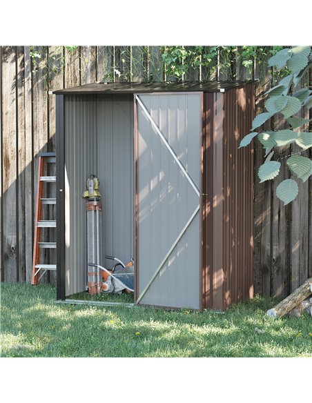 Outsunny 5 x 3 ft Metal Garden Storage Shed, Brown 845-532BN - pic 39730 | FastDaddyshop