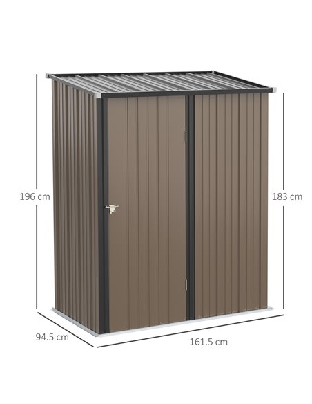 Outsunny 5 x 3 ft Metal Garden Storage Shed, Brown 845-532BN - pic 39731 | FastDaddyshop