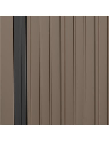 Outsunny 5 x 3 ft Metal Garden Storage Shed Patio Corrugated Steel Roofed Tool Shed with Single Lockable Door, Brown 845-532BN