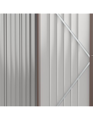 Outsunny 5 x 3 ft Metal Garden Storage Shed Patio Corrugated Steel Roofed Tool Shed with Single Lockable Door, Brown 845-532BN