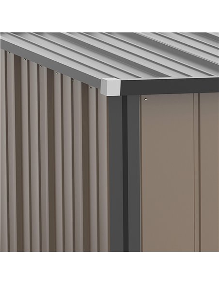 Outsunny 5 x 3 ft Metal Garden Storage Shed Patio Corrugated Steel Roofed Tool Shed with Single Lockable Door, Brown 845-532BN - pic 39737 | FastDaddyshop