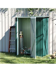 Outsunny 4.7ft x 2.8ft Garden Steel Storage Shed, Green 845-328V01GN 2