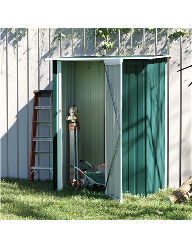 Outsunny 4.7ft x 2.8ft Garden Steel Storage Shed, Green 845-328V01GN