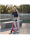 HOMCOM 120W Teens Foldable Kids Powered Scooters 24V Rechargeable Battery Adjustable Ride on Outdoor Toy (Pink)