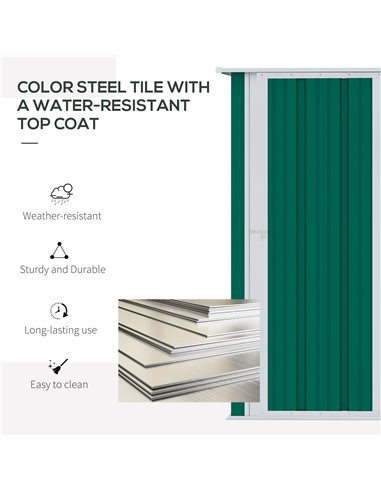 Outsunny 4.7ft x 2.8ft Garden Steel Storage Shed, Green 845-328V01GN