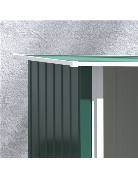 Outsunny 4.7ft x 2.8ft Garden Shed Steel Storage Shed Outdoor Equipment Tool Sloped Roof Door w/ Latch Weather-Resistant Paint G - pic 39746 | FastDaddyshop