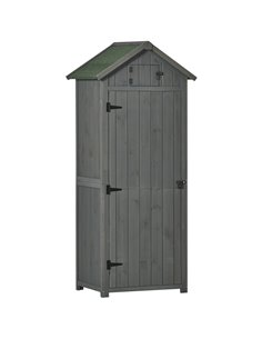 Outsunny Garden Shed Vertical Utility 3 Shelves Shed, 77 x 54.2 x 179cm, Grey 845-209V01
