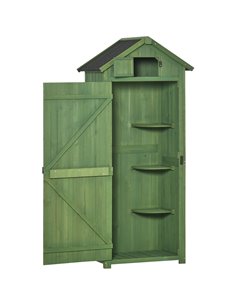 Outsunny Garden Vertical Utility 3 Shelves Shed, Dark Green 845-209V01GN