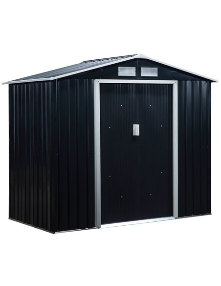 Outsunny 7ft x 4ft Lockable Garden Shed, Dark Grey 845-030CG - pic 39792 | FastDaddyshop