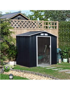 Outsunny 7ft x 4ft Lockable Garden Shed, Dark Grey 845-030CG 2