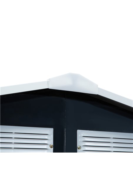 Outsunny Lockable Garden Shed Large Patio Roofed Tool Metal Storage Building Foundation Sheds Box Outdoor Furniture, 7ft x 4ft,  - pic 39799 | FastDaddyshop