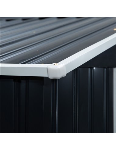 Outsunny Lockable Garden Shed Large Patio Roofed Tool Metal Storage Building Foundation Sheds Box Outdoor Furniture, 7ft x 4ft, 