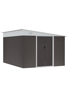 Outsunny 11 x 9 ft Metal Garden Storage Shed, Grey 845-529GY