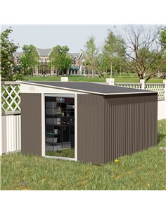 Outsunny 11 x 9 ft Metal Garden Storage Shed, Grey 845-529GY 2
