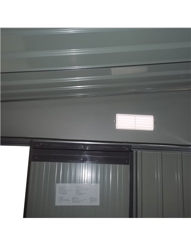 Outsunny 11 x 9 ft Metal Garden Storage Shed Sloped roof Tool House with Double Sliding Doors and 2 Air Vents, Grey 845-529GY