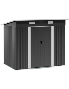 Outsunny 6.8 x 4.3ft Outdoor Garden Storage Shed, Black 845-496