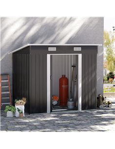 Outsunny 6.8 x 4.3ft Outdoor Garden Storage Shed, Black 845-496 2
