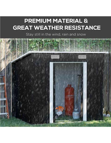 Outsunny 6.8 x 4.3ft Outdoor Garden Storage Shed, Tool Storage Box for Backyard, Patio and Lawn, Black 845-496 - pic 39823 | FastDaddyshop