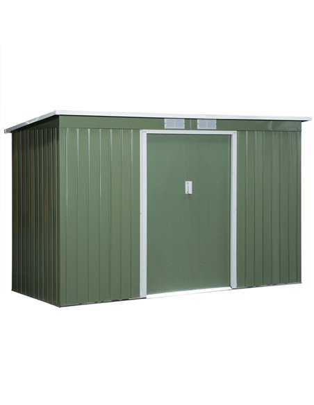 Outsunny 9 x 4.5 ft Pent Roof Metal Garden Storage Shed, Light Green 845-032GN - pic 39828 | FastDaddyshop