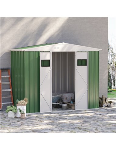 Outsunny 8 x 4 ft Metal Garden Storage Shed, Green 845-681