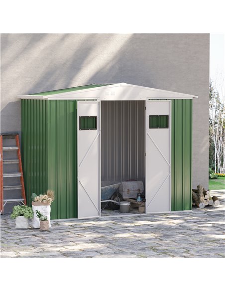 Outsunny 8 x 4 ft Metal Garden Storage Shed, Green 845-681 - pic 39838 | FastDaddyshop