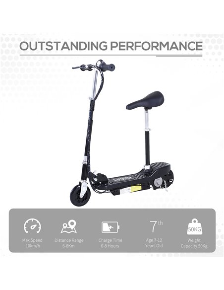HOMCOM Outdoor Ride On Powered Scooter for kids Sporting Toy 120W Motor Bike 2 x 12V Battery - Black - pic 3984 | FastDaddyshop