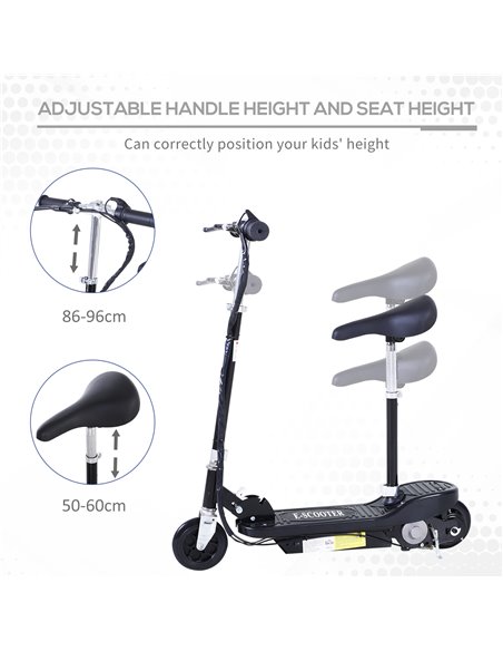 HOMCOM Outdoor Ride On Powered Scooter for kids Sporting Toy 120W Motor Bike 2 x 12V Battery - Black - pic 3985 | FastDaddyshop