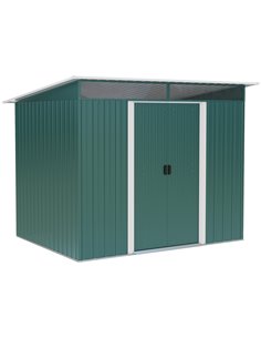 Outsunny Pent Roofed Metal Garden Shed, 260L x 194W x 200H cm, Green 845-174V01GN