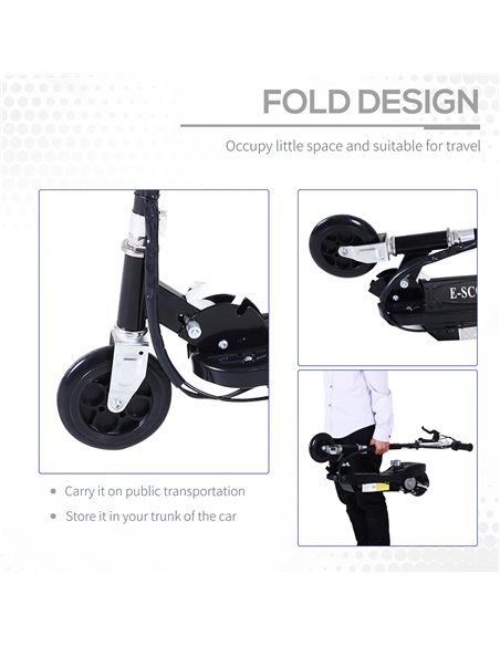 HOMCOM Outdoor Ride On Powered Scooter for kids Sporting Toy 120W Motor Bike 2 x 12V Battery - Black - pic 3986 | FastDaddyshop