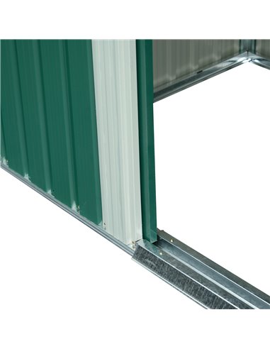 Outsunny Pent Roofed Metal Garden Shed House Hut Gardening Tool Storage w/ Ventilation 260L x 194W x 200H cm 845-174V01GN