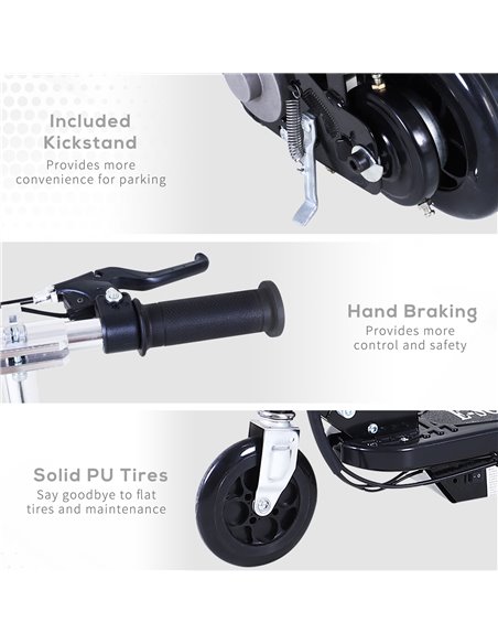 HOMCOM Outdoor Ride On Powered Scooter for kids Sporting Toy 120W Motor Bike 2 x 12V Battery - Black - pic 3987 | FastDaddyshop