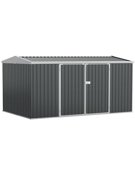 Outsunny 14 x 9 ft Lockable Garden Shed, Grey 845-678 - pic 39873 | FastDaddyshop
